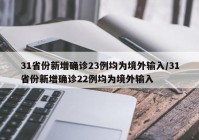 31省份新增确诊23例均为境外输入/31省份新增确诊22例均为境外输入