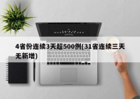 4省份连续3天超500例(31省连续三天无新增)