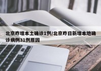 北京昨增本土确诊1例/北京昨日新增本地确诊病例31例原因