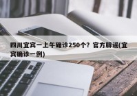 四川宜宾一上午确诊250个？官方辟谣(宜宾确诊一例)