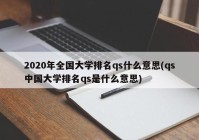 2020年全国大学排名qs什么意思(qs中国大学排名qs是什么意思)