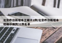 北京昨日新增本土确诊2例/北京昨日新增本地确诊病例31例名单