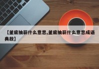 【釜底抽薪什么意思,釜底抽薪什么意思成语典故】