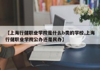 【上海行健职业学院是什么b类的学校,上海行健职业学院公办还是民办】