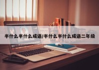 半什么半什么成语/半什么半什么成语二年级