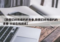 【致我们终将腐朽的青春,致我们终将腐朽的青春 小说在线阅读】