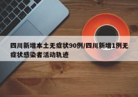 四川新增本土无症状90例/四川新增1例无症状感染者活动轨迹